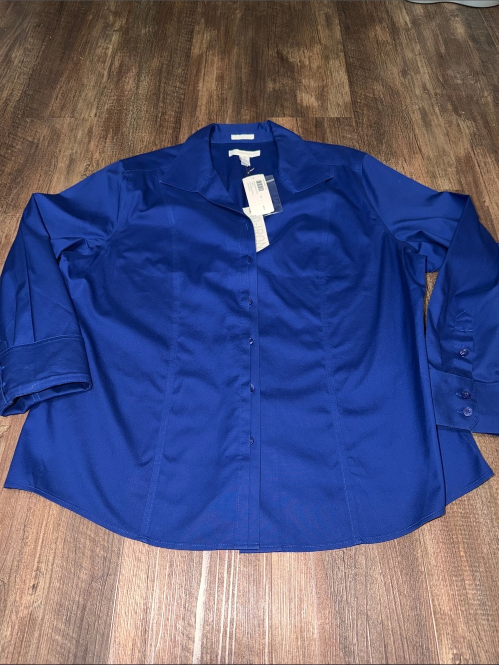 CHICO’S Lynette No Iron Shirt (3) & Microfiber Tank (2) Stratus Blue NWT - Picture 2 of 10